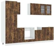 Virtuvinių spintelių komplektas, 8 dalių, Kalmar, dūminio
