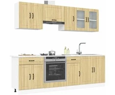 Virtuvinių spintelių komplektas, 8 dalių, Lucca, ąžuolo