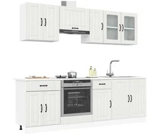 Virtuvinių spintelių komplektas, 8 dalių, Lucca, balta