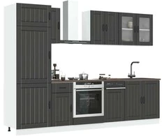 Virtuvinių spintelių komplektas, 8 dalių, Kalmar, juoda