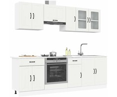 Virtuvinių spintelių komplektas, 8 dalių, Kalmar, balta