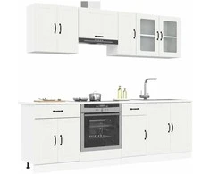 Virtuvinių spintelių komplektas, 8 dalių, Kalmar, balta