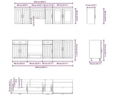 Virtuvinių spintelių komplektas, 8 dalių, Lucca, balta