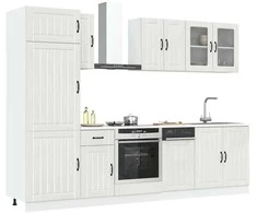 Virtuvinių spintelių komplektas, 8 dalių, Lucca, balta