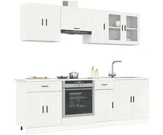Virtuvinių spintelių komplektas, 8 dalių, Kalmar, balta