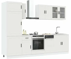 Virtuvinių spintelių komplektas, 8 dalių, Porto, balta