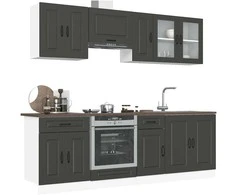 Virtuvinių spintelių komplektas, 8 dalių, Kalmar, juoda