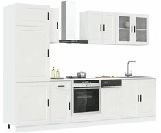 Virtuvinių spintelių komplektas, 8 dalių, Porto, balta