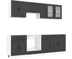 Virtuvinių spintelių komplektas, 8 dalių, Kalmar, juoda