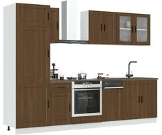 Virtuvinių spintelių komplektas, 8 dalių, Kalmar, ruda