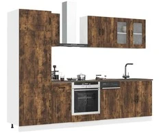 Virtuvinių spintelių komplektas, 8 dalių, Kalmar, dūminio