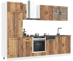 Virtuvinių spintelių komplektas, 8 dalių, Kalmar, medienos