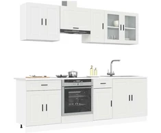 Virtuvinių spintelių komplektas, 8 dalių, Porto, balta