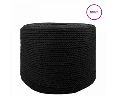 Virvė 2 pcs Juoda Medvilnė