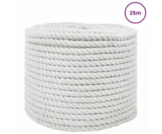 Medvilninė virvė 14 mm 25 m Balta 100% Medvilnė