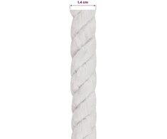 Medvilninė virvė 14 mm 250 m Balta 100% Medvilnė