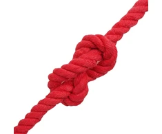 Medvilninė virvė 12 mm 25 m Raudona 100% Medvilnė
