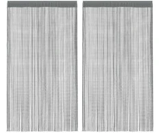 Virvelinės užuolaidos, 2 vnt., antracito spalvos, 100x250 cm