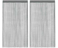 Virvelinės užuolaidos, 2 vnt., antracito spalvos, 140x250 cm