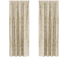 Aksominio tipo užuolaidos 2 pcs Kreminė 245 x 140 cm Aksomas