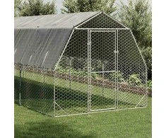 vištienos bėgimas su stogu 2,5x10x2,25 m cinkuoto plieno