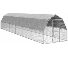 vištienos bėgimas su stogu 2,5x12x2,25 m cinkuoto plieno