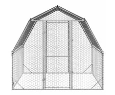 Vištienos bėgimas su stogu, 2,5x2x2,25m, galvanizuotas plienas