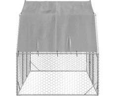Vištienos bėgimas su stogu, 2,5x2x2,25m, galvanizuotas plienas