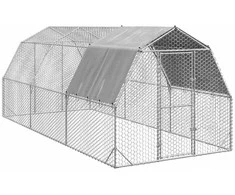vištienos bėgimas su stogu 2,5x6x2,25 m cinkuoto plieno