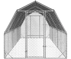 vištienos bėgimas su stogu 2,5x6x2,25 m cinkuoto plieno