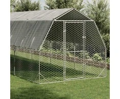 vištienos bėgimas su stogu 2,5x6x2,25 m cinkuoto plieno