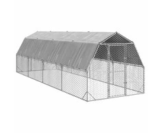 vištienos bėgimas su stogu 2,5x8x2,25 m cinkuoto plieno