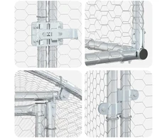 Vištų būdas Sidabrinė 400 x 200 x 200 cm Galvanizuotas plienas
