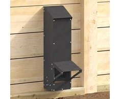 Vištų lesykla Juoda 13 x 12 x 51 cm Šaltai valcuita plienas