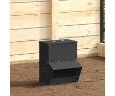 Vištų lesykla Juoda 20 x 25 x 35 cm Šaltai valcuita plienas