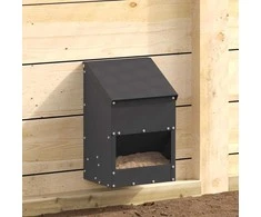Vištų lesykla Juoda 21 x 16 x 33 cm Šaltai valcuita plienas