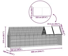 Vištų narvas 2 vnt. Sidabro 600 x 100 x 210 cm Cinkuota plienas