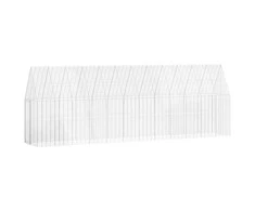 Vištų narvas 2 pcs Sidabro 600 x 100 x 210 cm Cinkuota plienas