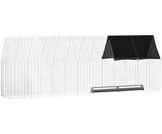 Vištų narvas 2 pcs Sidabro 600 x 100 x 210 cm Cinkuota plienas