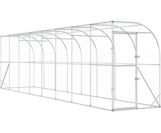 Vištų narvas prie sienos Sidabrinė 600 x 150 x 215 cm