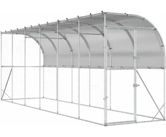 Vištų narvas prie sienos Sidabrinė 600 x 150 x 215 cm