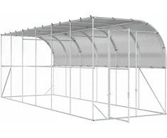 Vištų narvas prie sienos Sidabrinė 600 x 150 x 215 cm