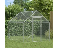 Vištų narvas Sidabro 200 x 170 x 177 cm Cinkuota plienas