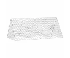 Vištų narvas Sidabro 215 x 100 x 85 cm Cinkuota plienas