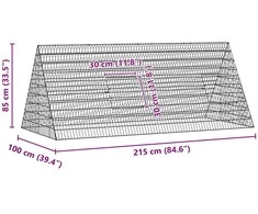 Vištų narvas Sidabro 215 x 100 x 85 cm Cinkuota plienas