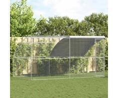 Vištų narvas 2 pcs Sidabro 400 x 200 x 200 cm Plienas ir PE