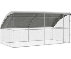 Vištų narvas 2 pcs Sidabro 400 x 200 x 200 cm Cinkuota plienas