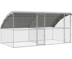 Vištų narvas 2 pcs Sidabro 400 x 200 x 200 cm Cinkuota plienas