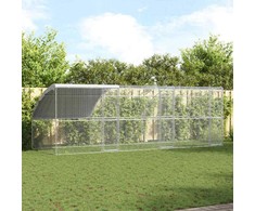 Vištų narvas 3 pcs Sidabro 600 x 200 x 200 cm Plienas ir PE
