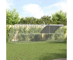 Vištų narvas 3 pcs Sidabro 600 x 200 x 200 cm Plienas ir PE